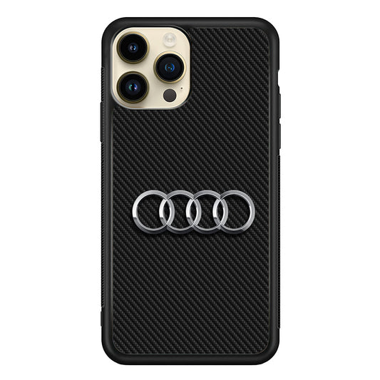 Audi Metal Against a Dark Carbon iPhone 14 Pro Case | Slim Rubber Case for iPhone 14 Pro