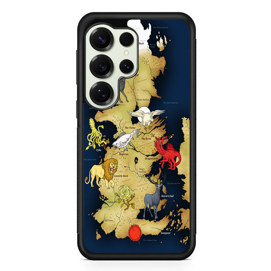 Game of Thrones Map of Westeros Samsung Galaxy S25 Ultra Case | Durable Rubber Case for Samsung Galaxy S25 Ultra