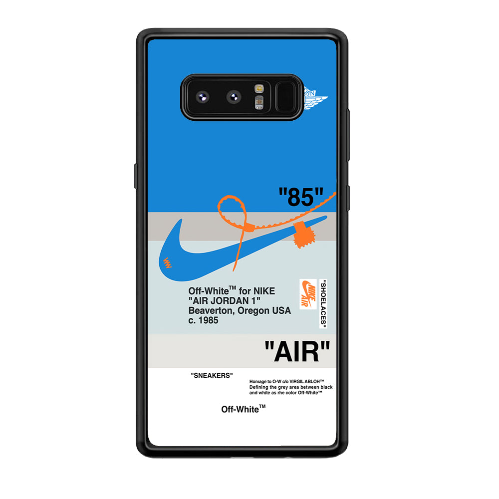 Off White x Nike Air Jordan Blue Samsung Galaxy Note 8 Case | Slim Rubber Case for Samsung Galaxy Note 8