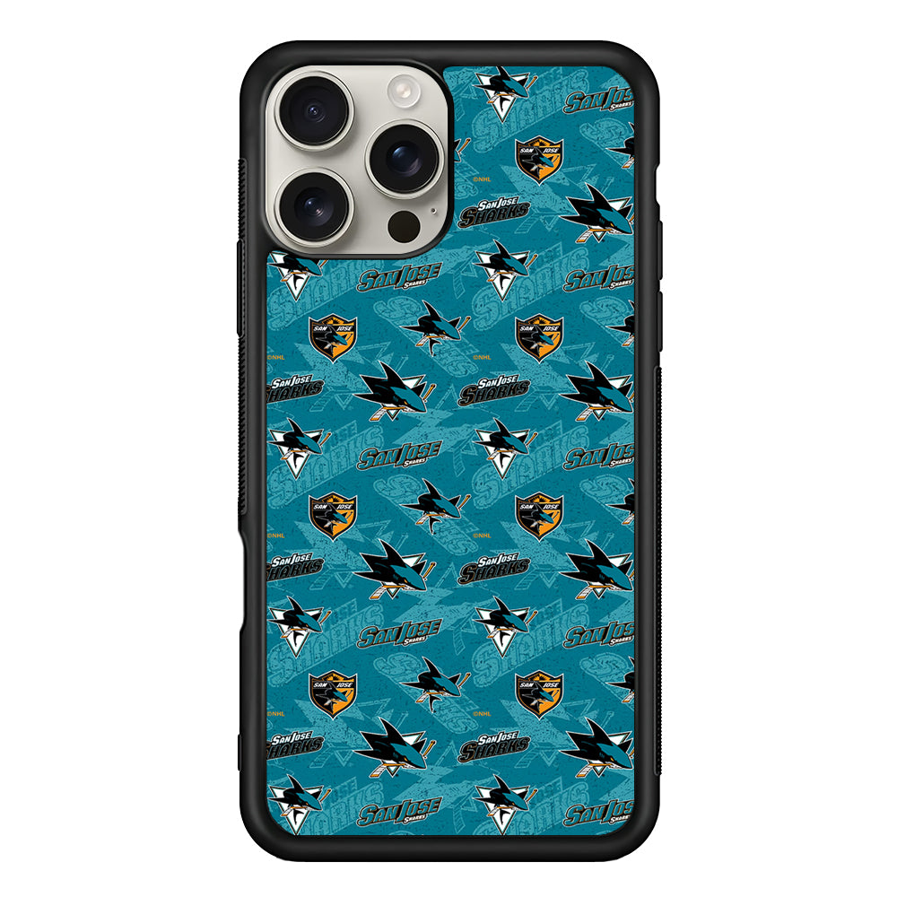 San Jose Sharks Pattern iPhone 16 Pro Max Case | Stylish Protective Case for iPhone 16 Pro Max