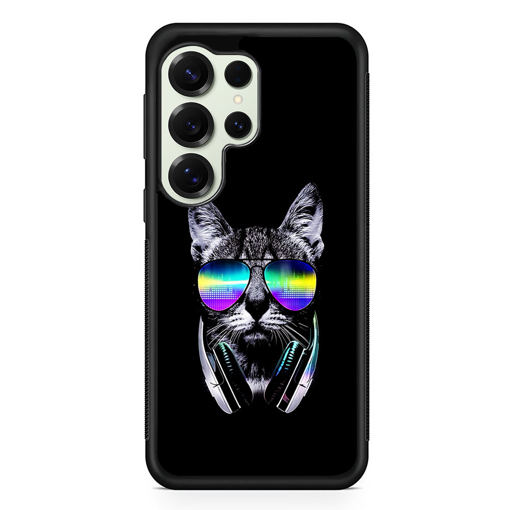 Music Lover Cat DJ Samsung Galaxy S25 Ultra Case | Durable Rubber Case for Samsung Galaxy S25 Ultra