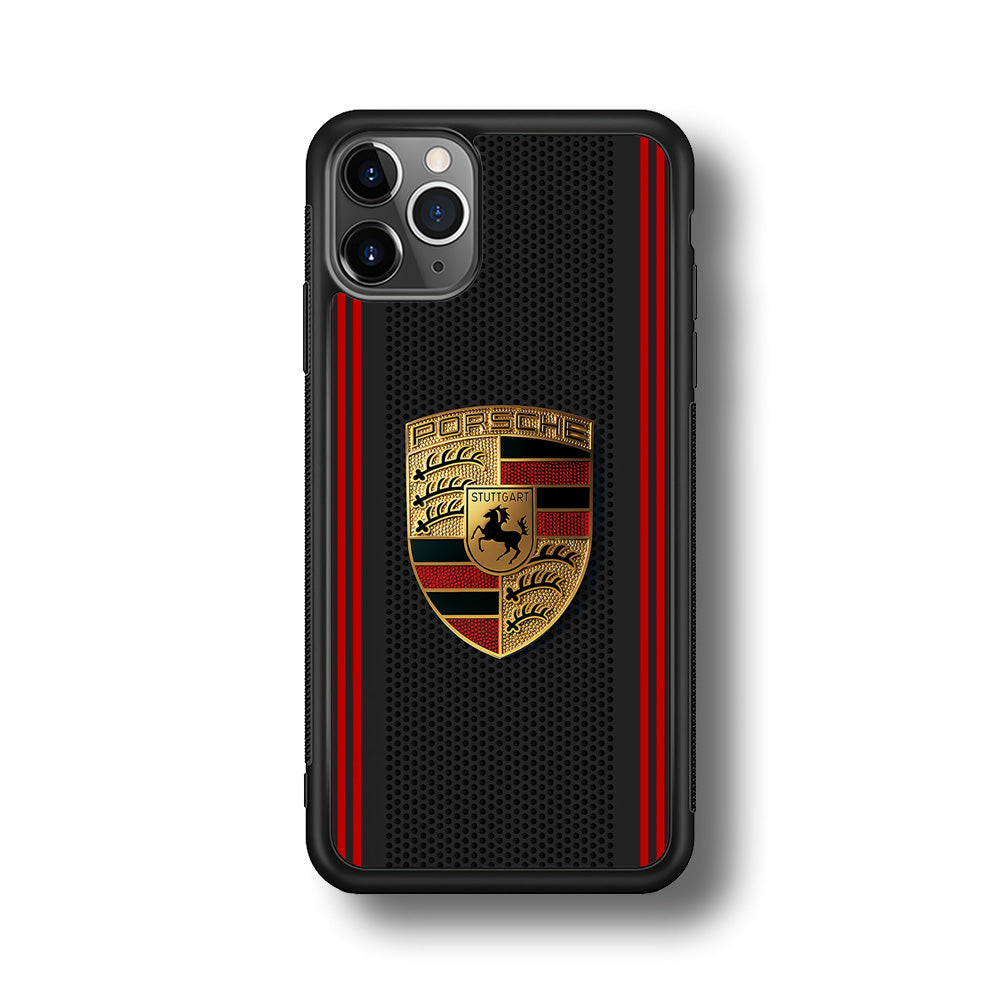 Porsche Gold Emblem iPhone 11 Pro Max Case | Slim Rubber Case for iPhone 11 Pro Max