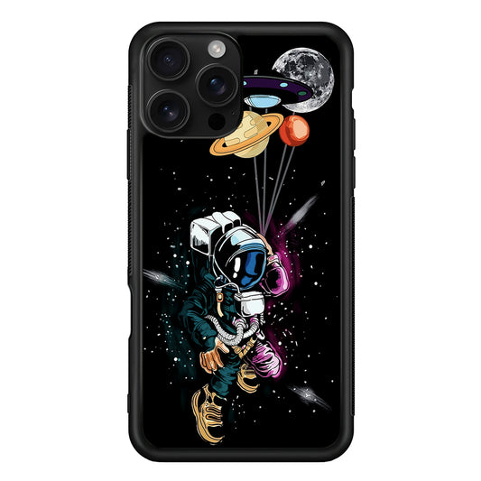 Astronaut UFO Balloon Outer Space iPhone 16 Pro Case | Durable Protective Case for iPhone 16 Pro