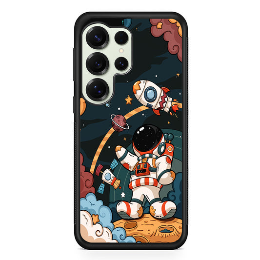 Space Astronaut on Galaxy Samsung Galaxy S25 Ultra Case | Durable Rubber Case for Samsung Galaxy S25 Ultra