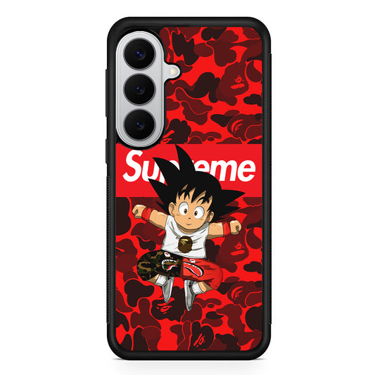 Bape Goku Red Camo Supreme Samsung Galaxy S26 Case | Slim Rubber Case for Samsung Galaxy S26
