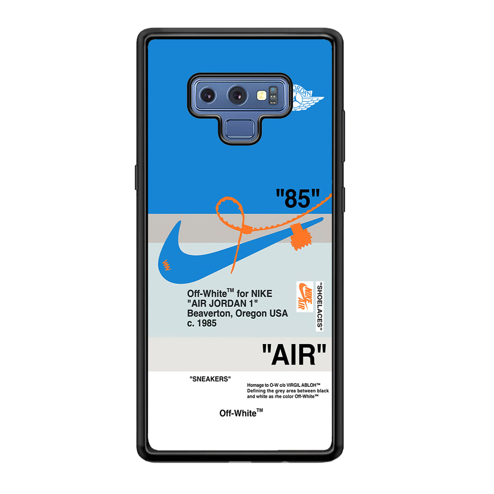 Off White x Nike Air Jordan Blue Samsung Galaxy Note 9 Case | Slim Rubber Case for Samsung Galaxy Note 9