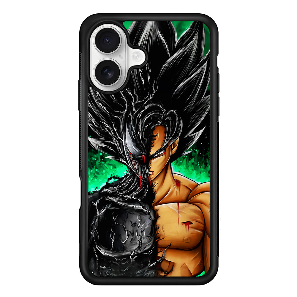 Venom X Goku Fusion iPhone 16 Plus Case | Durable Protective Rubber Cover