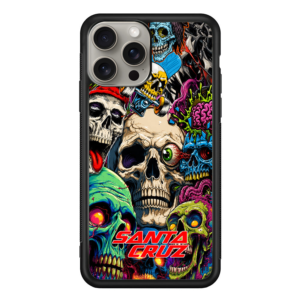 Santa Cruz Skateboard Skull iPhone 15 Pro Case | Slim Rubber Case for iPhone 15 Pro