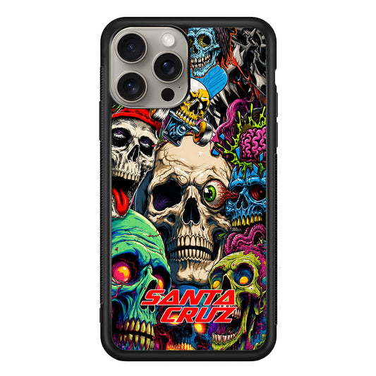 Santa Cruz Skateboard Skull iPhone 15 Pro Case | Slim Rubber Case for iPhone 15 Pro