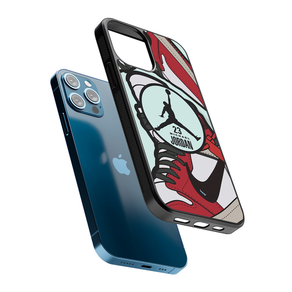 Air Jordan Circle in Collaboration 2D Rubber Phone Case | Slim Protective Phone Case