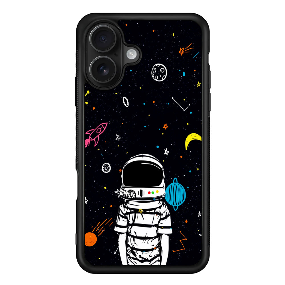 Astronaut Standing in Space iPhone 16 Case - Oxvistore