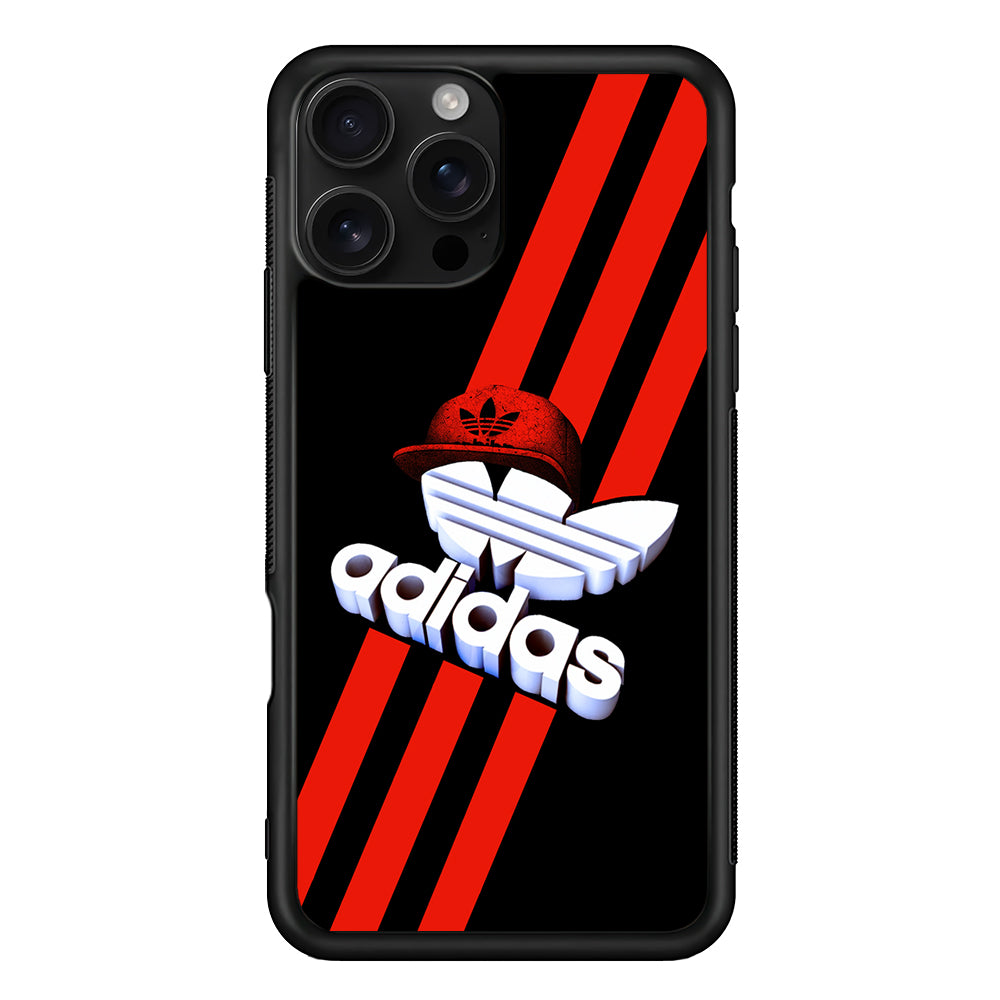 Adidas Logo Stripe Red Hat iPhone 16 Pro Case - Stylish Protective Cover for iPhone 16 Pro