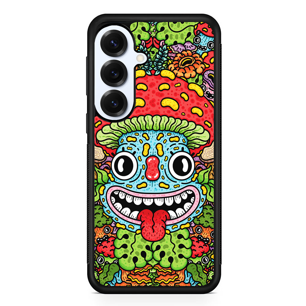 Mushroom Face Doodle Samsung Galaxy S25 Plus Case | Slim Rubber Cover for Samsung Galaxy S25 Plus