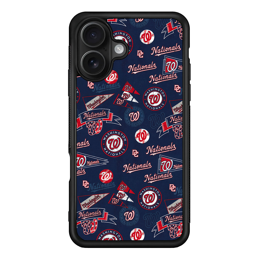 Washington Nationals Pattern iPhone 16 Case - Oxvistore