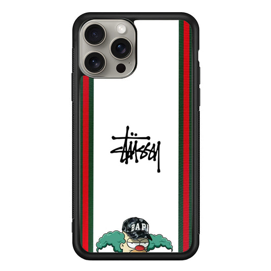 Stussy Homer Simpson iPhone 15 Pro Case | Slim Rubber Case for iPhone 15 Pro