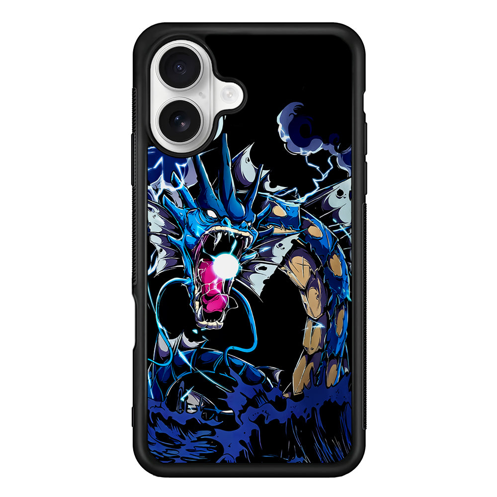 Pokemon Water Gyarados iPhone 16 Plus Case | Durable Protective Rubber Cover