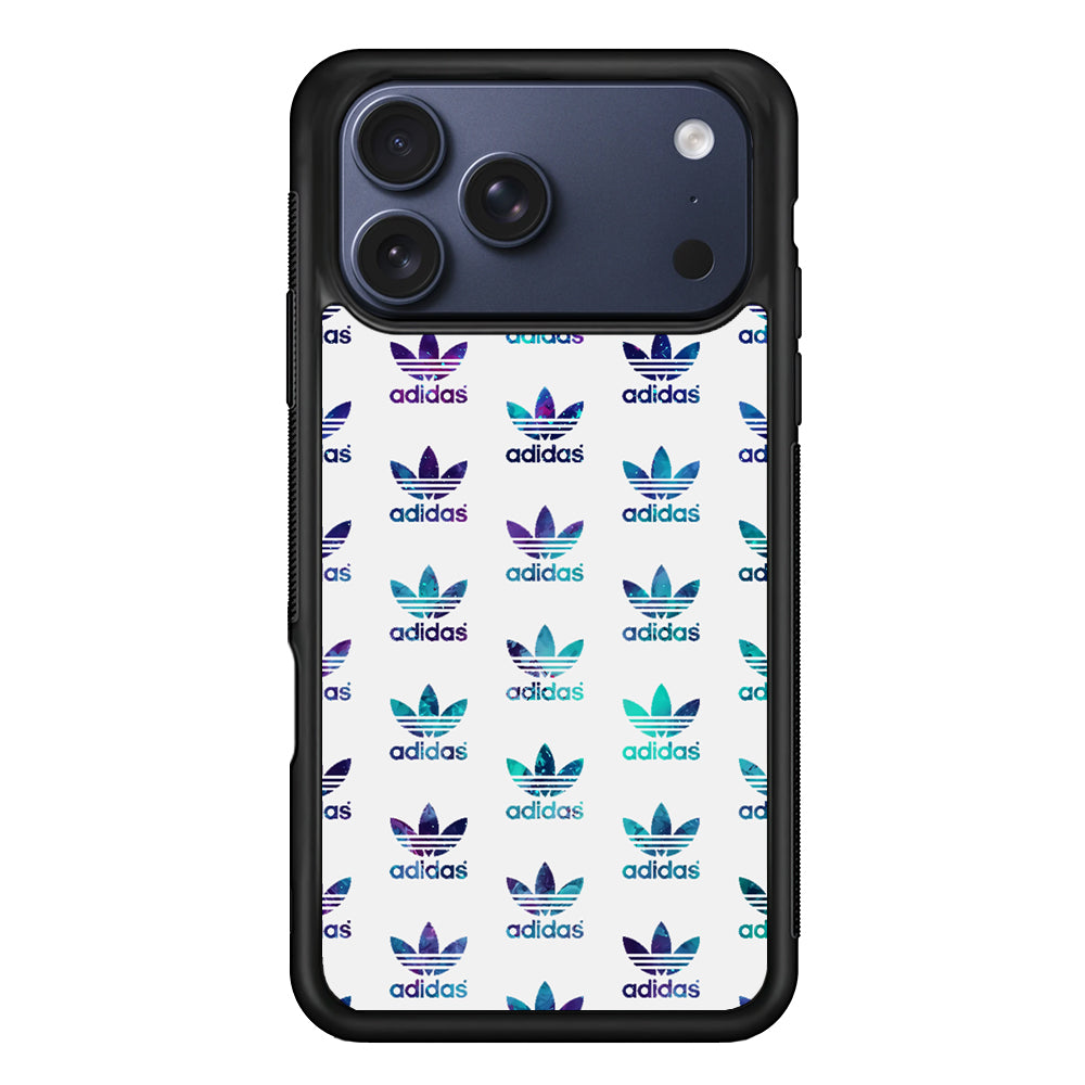 Adidas Logo Space Pattern iPhone 17 Pro Max Case | Durable Rubber Case for iPhone 17 Pro Max