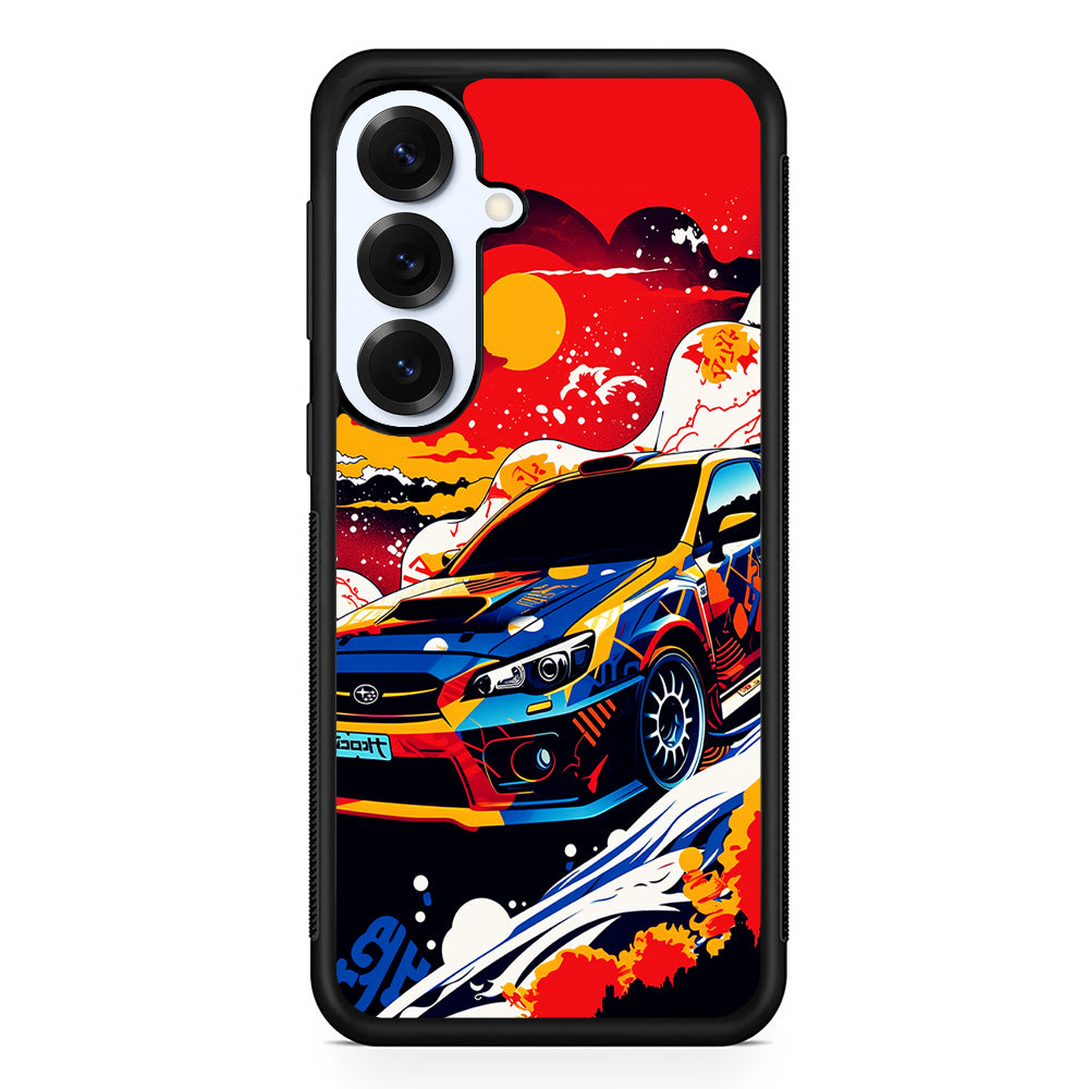 Japanese Retro Car Sunset Samsung Galaxy S25 Plus Case | Slim Rubber Cover for Samsung Galaxy S25 Plus