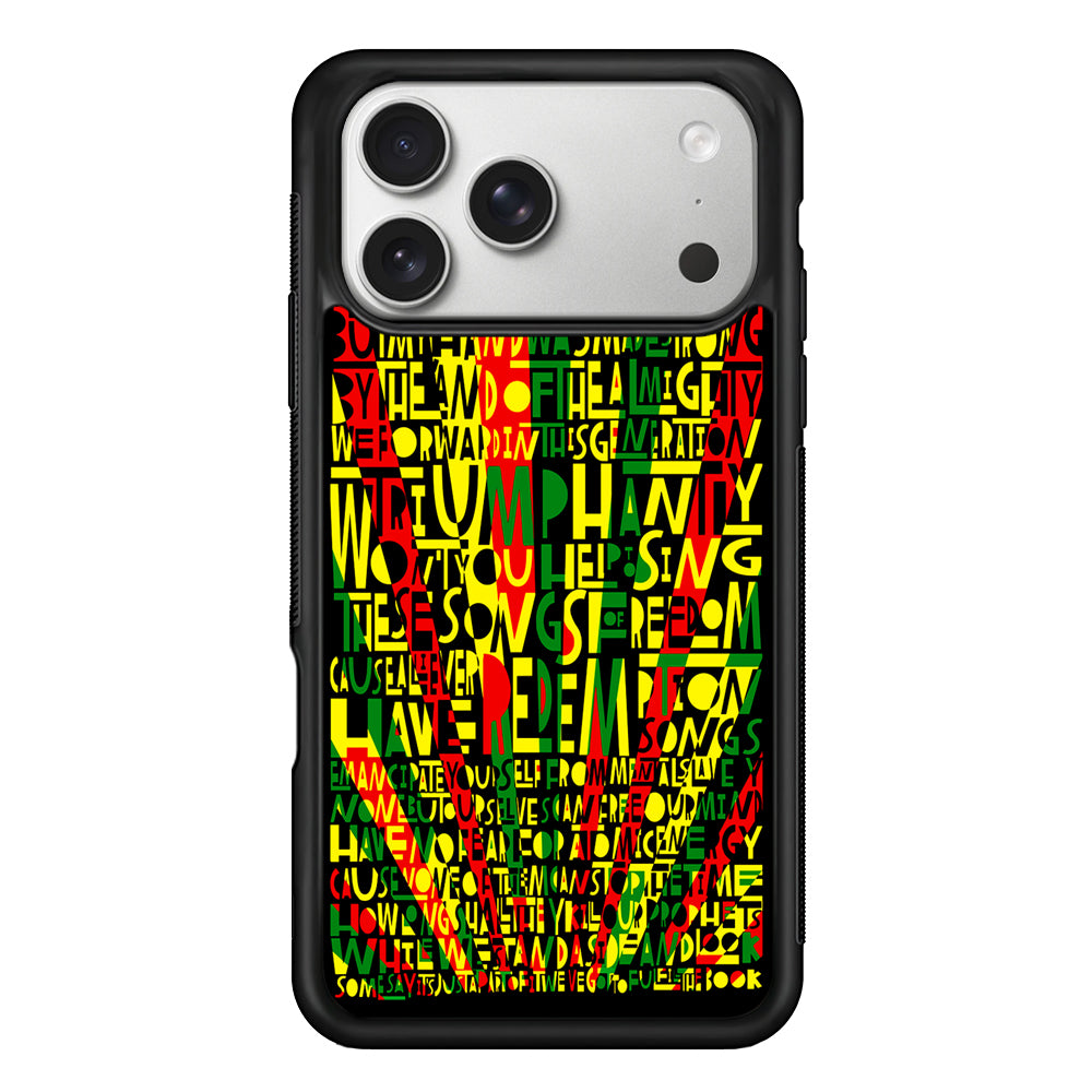 Bob Marley Redemption Song iPhone 17 Pro Case | Slim Rubber Case for iPhone 17 Pro