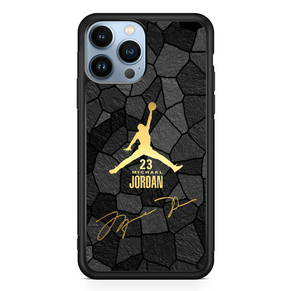 Air Jordan Golden Silhouette 2D Rubber Phone Case | Slim Protective Phone Case