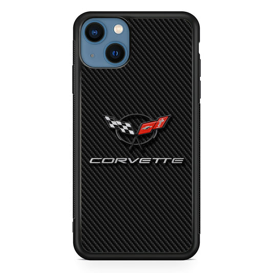 Chevrolet Corvette Logo Carbon iPhone 13 Case | Slim Rubber Case for iPhone 13