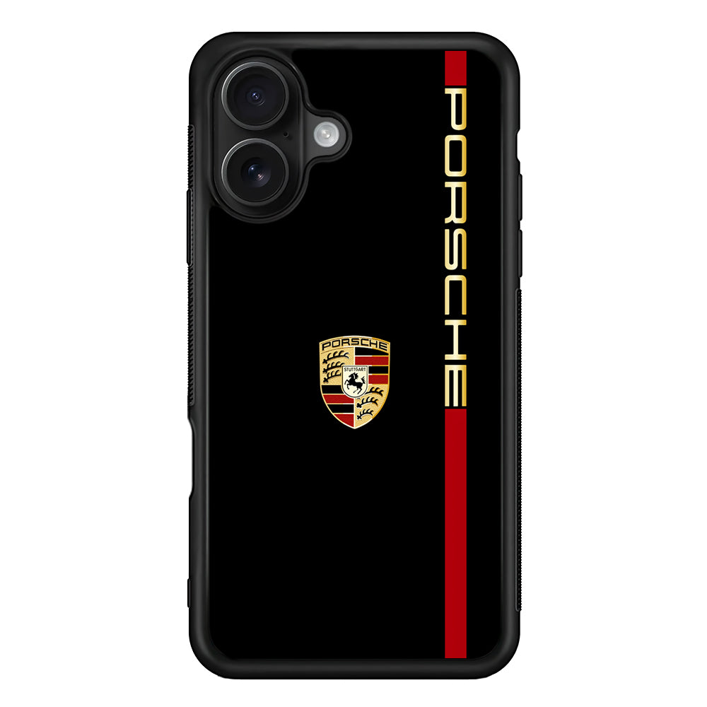 Porsche Car Logo Luxury iPhone 16 Case | Slim Rubber Case for iPhone 16