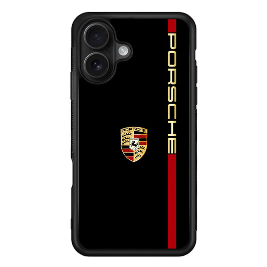 Porsche Car Logo Luxury iPhone 16 Case | Slim Rubber Case for iPhone 16