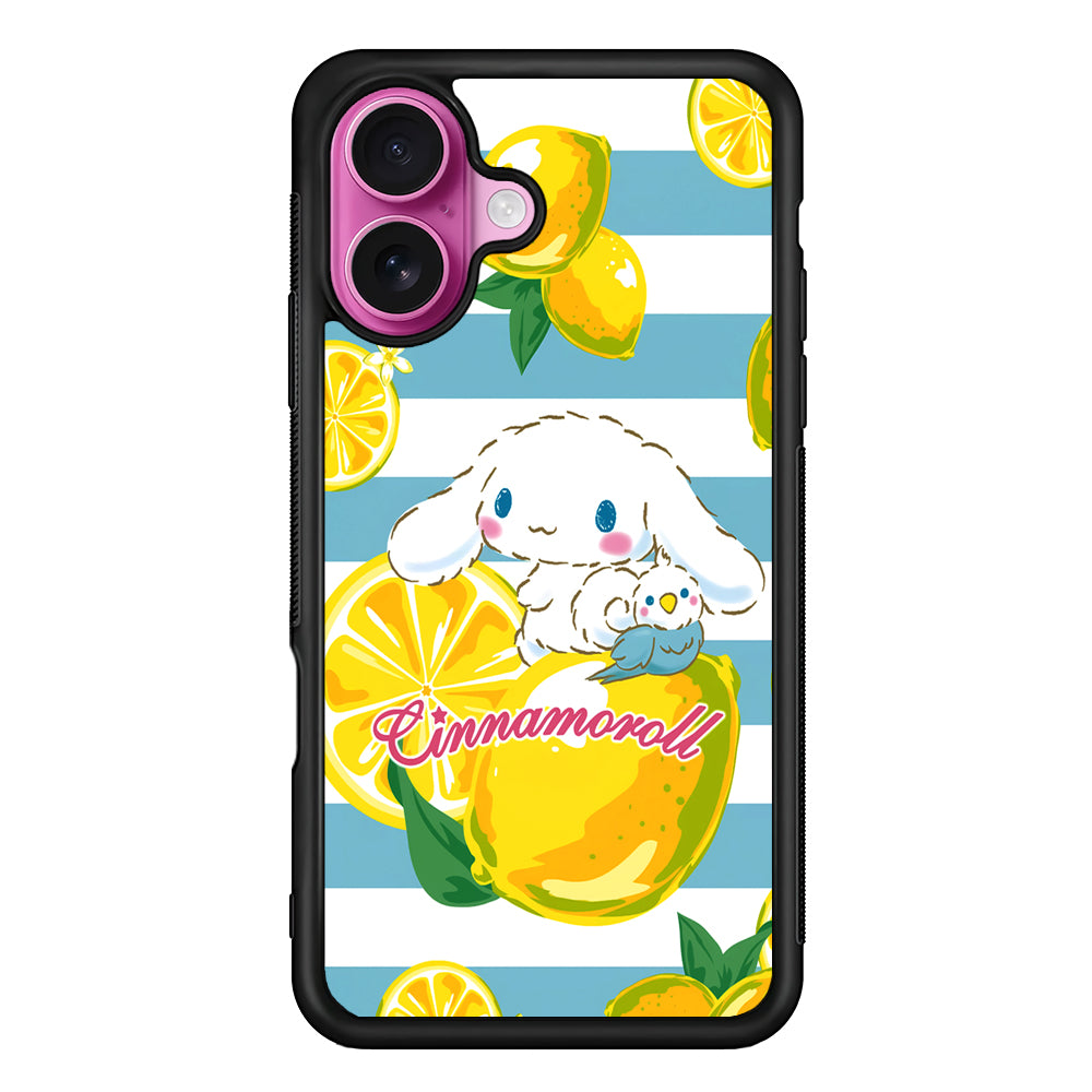Cinnamoroll Lemons Blue Stripe iPhone 17 Case | Slim Protective Rubber Phone Cover