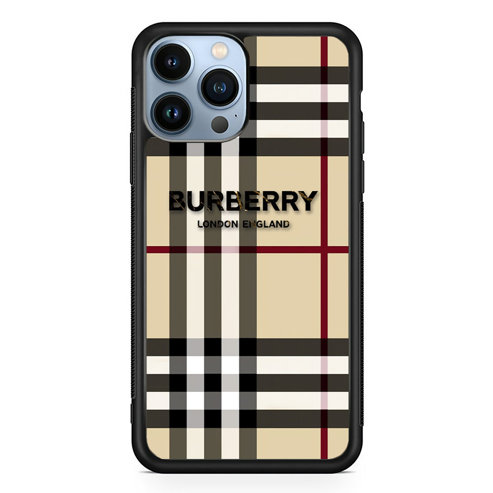 Burberry Cream Pattern iPhone 15 Pro Max Case | Slim Rubber Case for iPhone 15 Pro Max