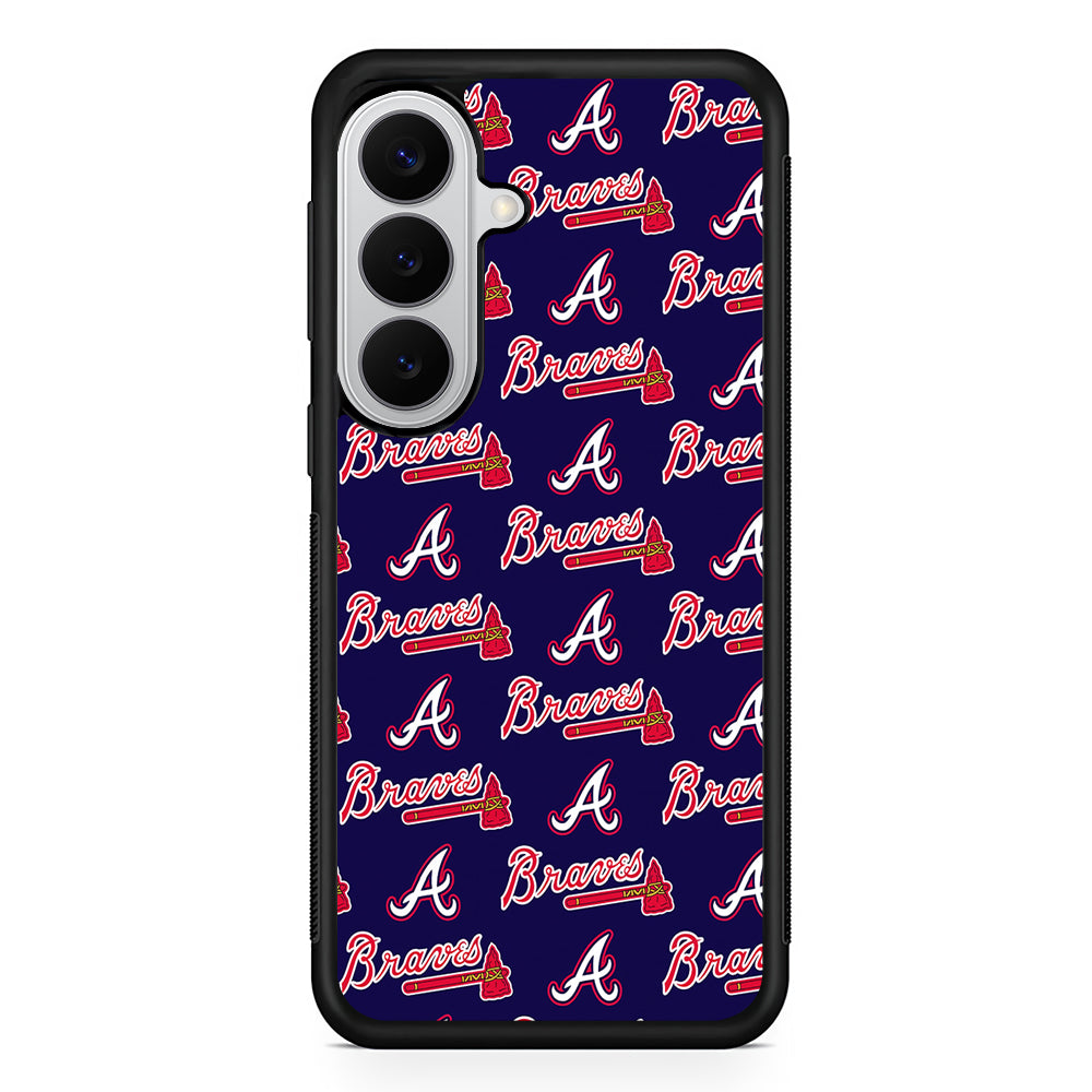 Atlanta Braves Pattern Samsung Galaxy S26 Case | Protective Rubber Cover