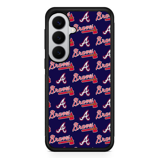 Atlanta Braves Pattern Samsung Galaxy S26 Case | Protective Rubber Cover