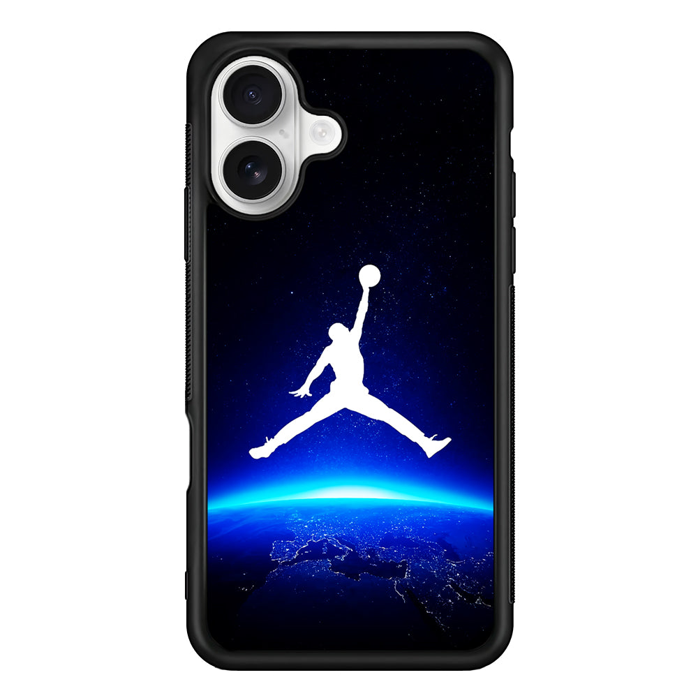 Air Jordan Logo Above Earth iPhone 16 Plus Case – Slim Fit Protective Phone Case