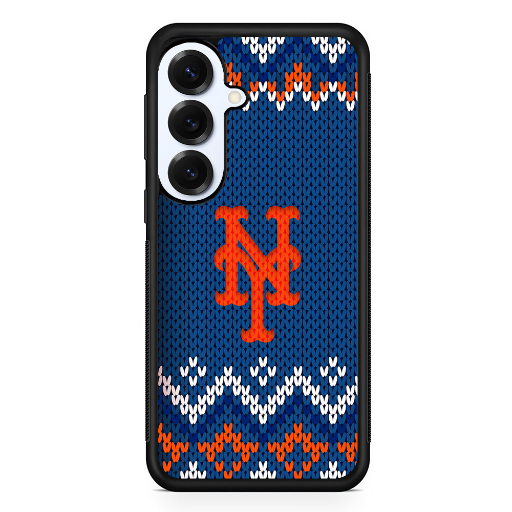 New York Mets Pattern Samsung Galaxy S25 Plus Case | Slim Rubber Cover for Samsung Galaxy S25 Plus