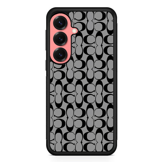 Coach Black Grey Samsung Galaxy S25 Case | Slim Rubber Case for Samsung Galaxy S25