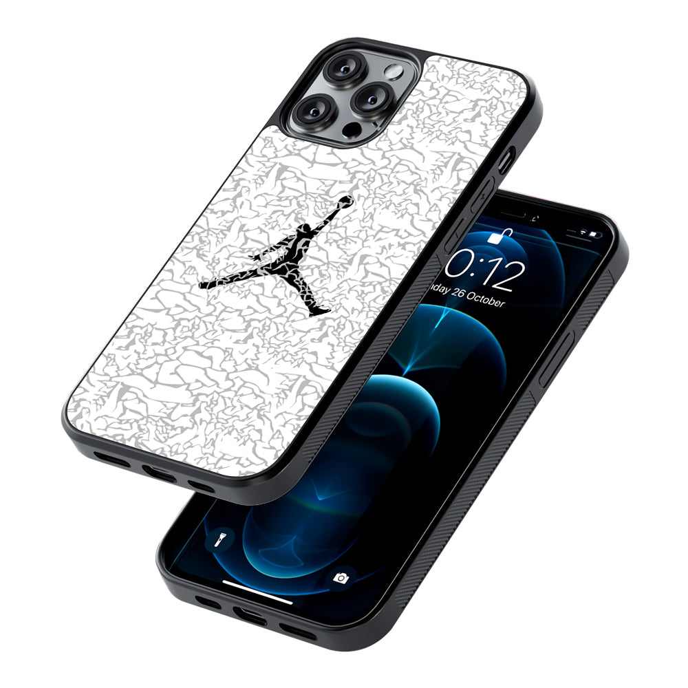 Air Jordan Gray Abstract Pattern 2D Rubber Phone Case | Slim Protective Phone Case