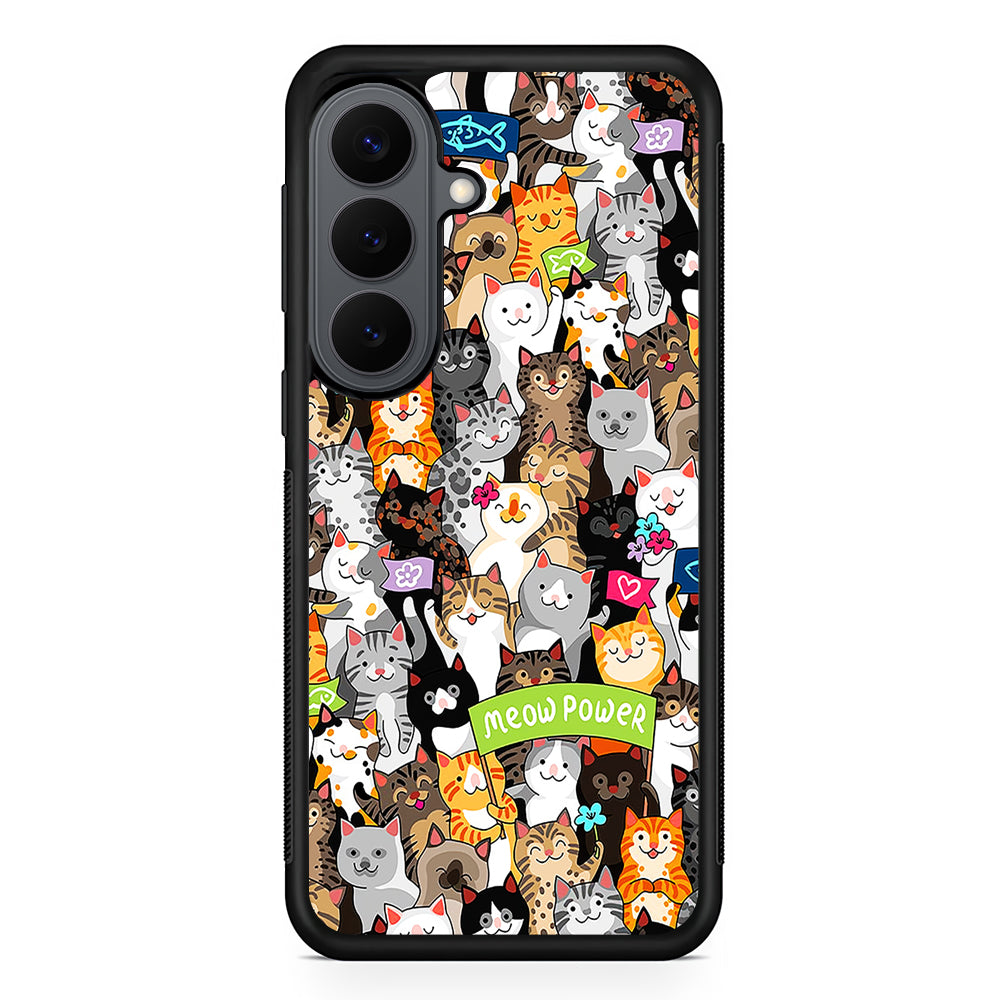 Cute Cats Meow Power Samsung Galaxy S26 Plus Case | Slim Rubber Case for Samsung Galaxy S26 Plus