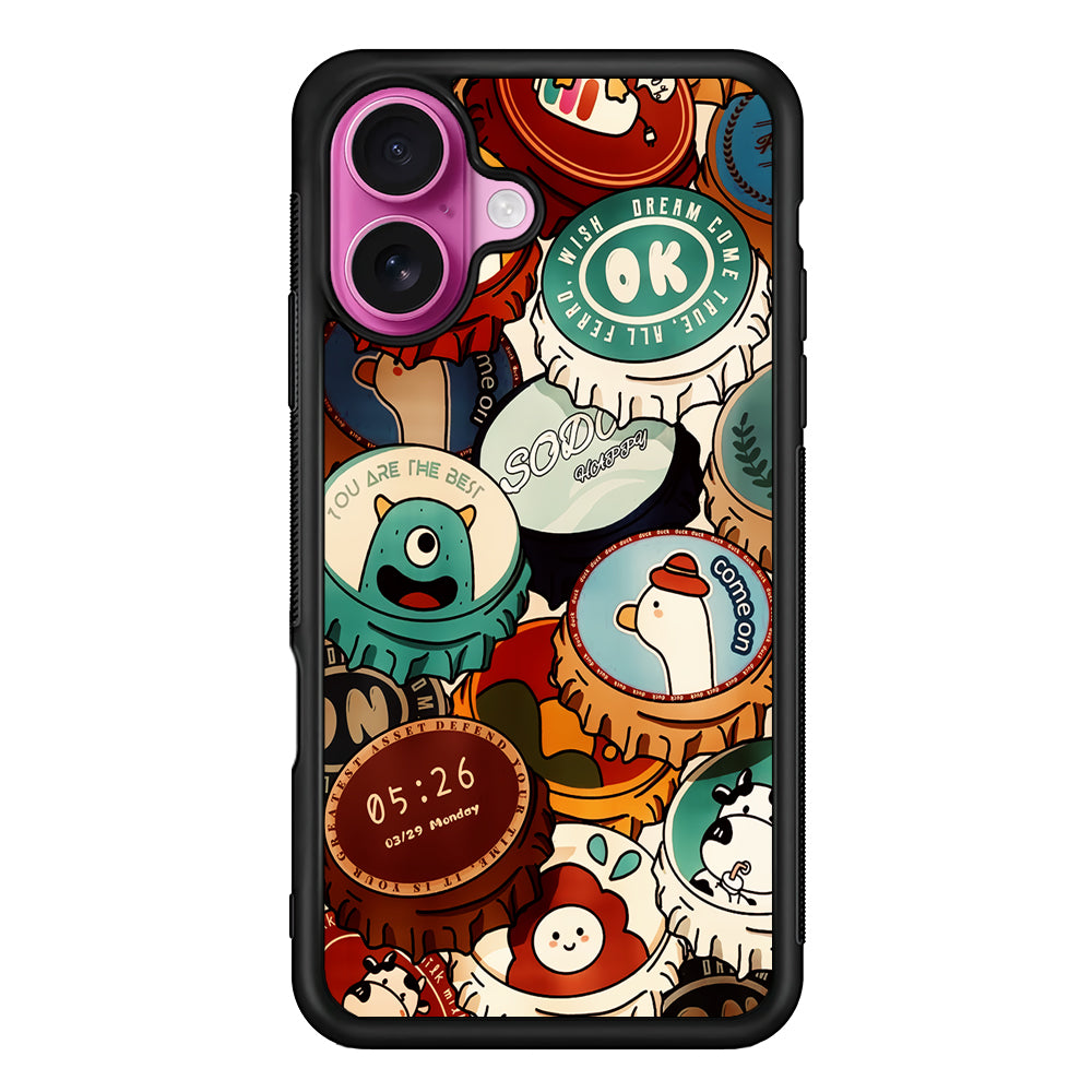 Collection of Bottle Caps iPhone 17 Case | Slim Protective Rubber Phone Cover