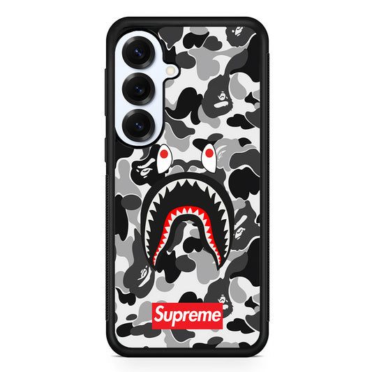 Bape Supreme Black Camo Samsung Galaxy S25 Plus Case | Slim Rubber Case for Samsung Galaxy S25 Plus