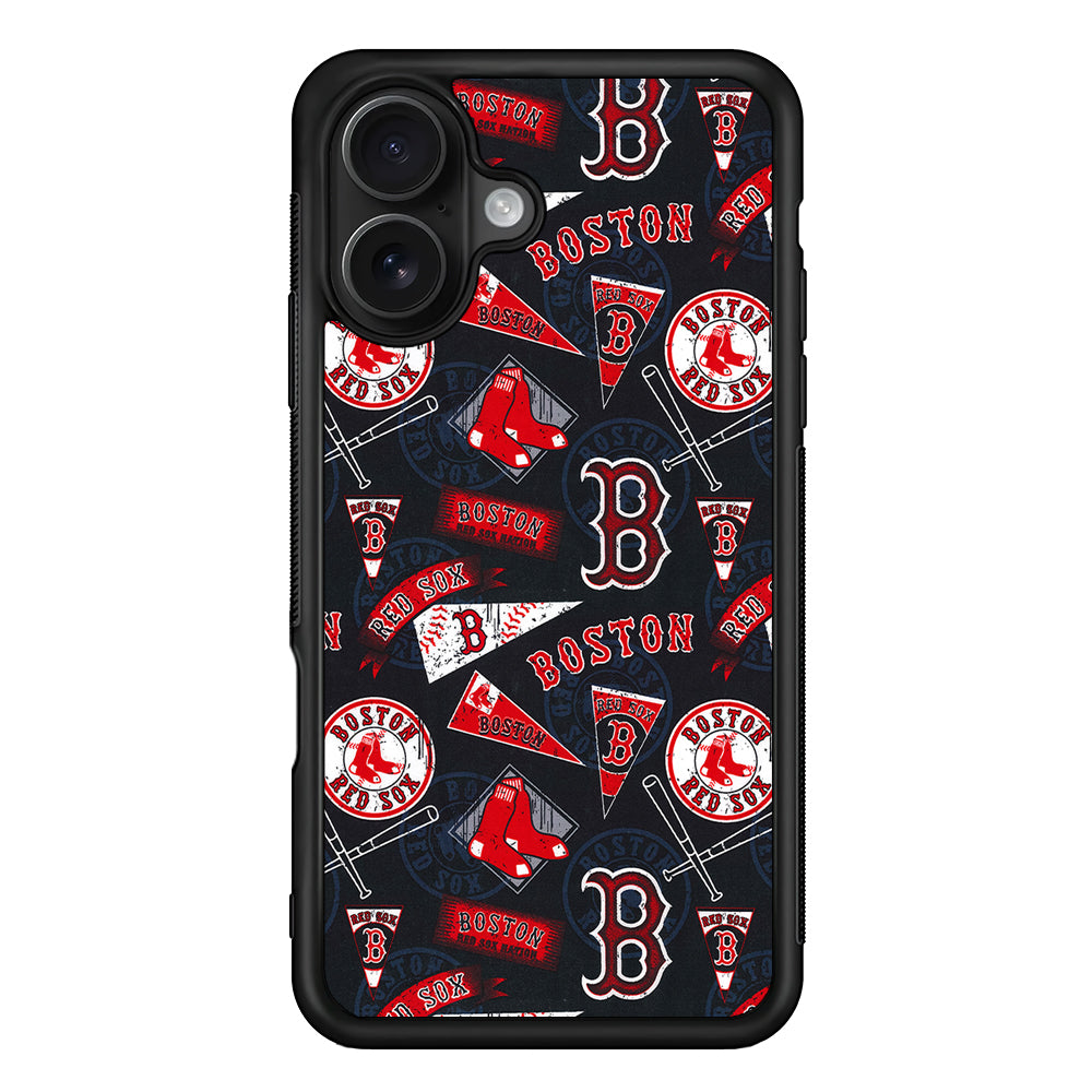 Boston Red Sox Pattern iPhone 16 Case - Oxvistore