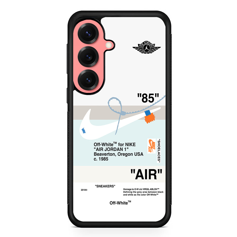 Off White x Nike Air Jordan Natural Samsung Galaxy S25 Case | Slim Rubber Case for Samsung Galaxy S25
