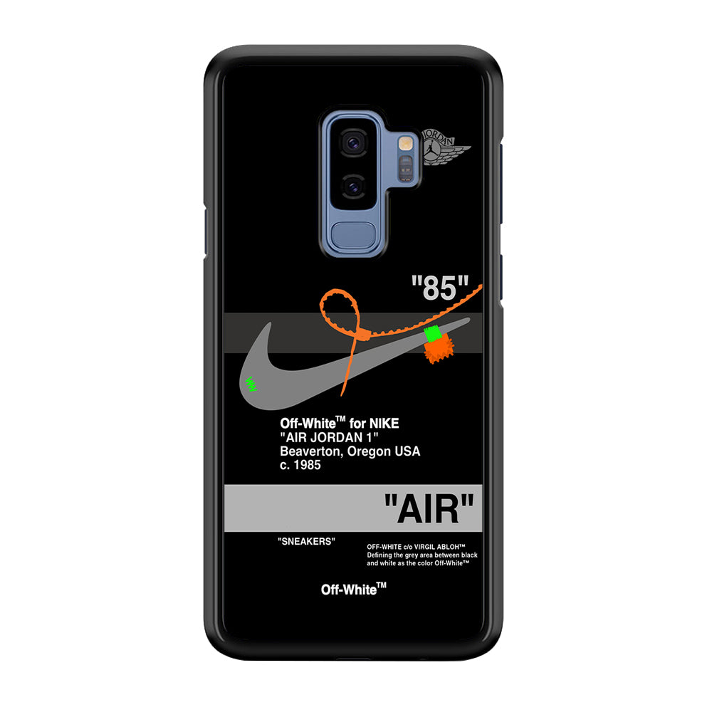 Off White x Nike Air Jordan Black Samsung Galaxy S9 Plus Case | Slim Rubber Case for Samsung Galaxy S9 Plus