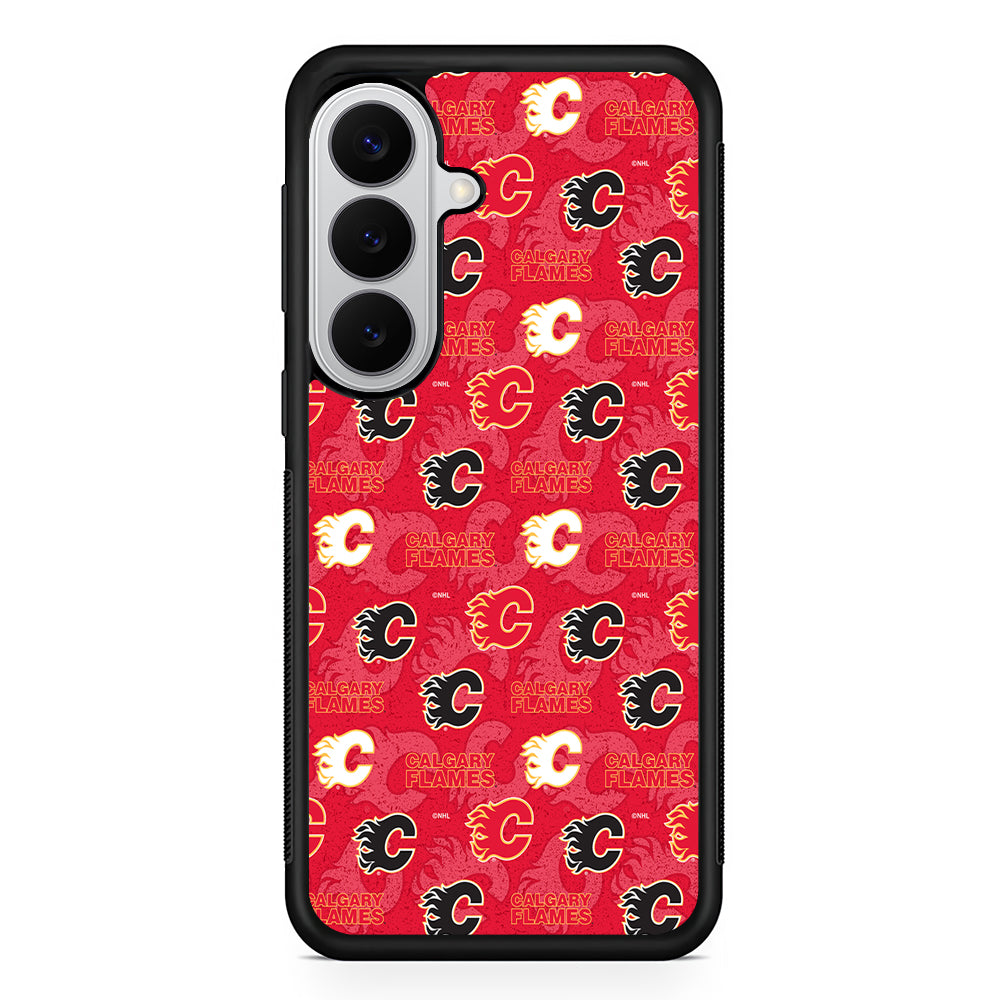 Calgary Flames Pattern Samsung Galaxy S26 Case | Protective Rubber Cover