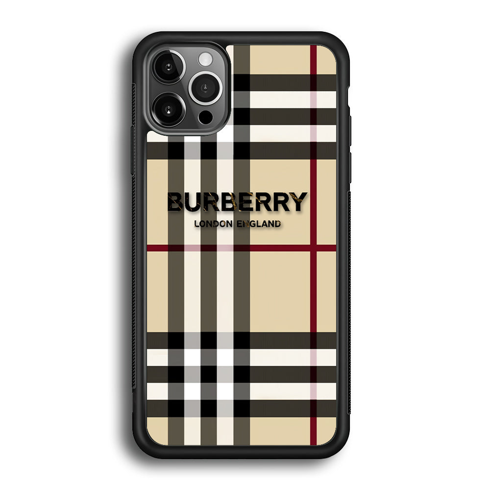 Burberry Cream Pattern iPhone 12 Pro Max Case | Slim Rubber Case for iPhone 12 Pro Max