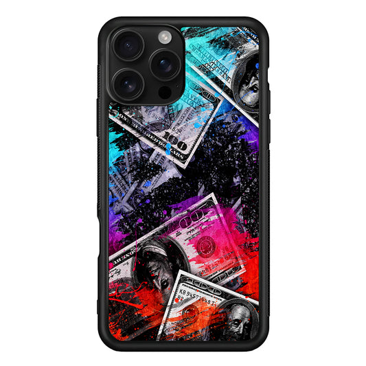 Money Bills Art Abstract iPhone 16 Pro Case | Durable Protective Case for iPhone 16 Pro