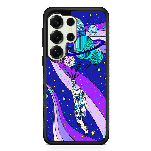 Astronaut Space Planetary Balloon Samsung Galaxy S25 Ultra Case | Durable Rubber Case for Samsung Galaxy S25 Ultra