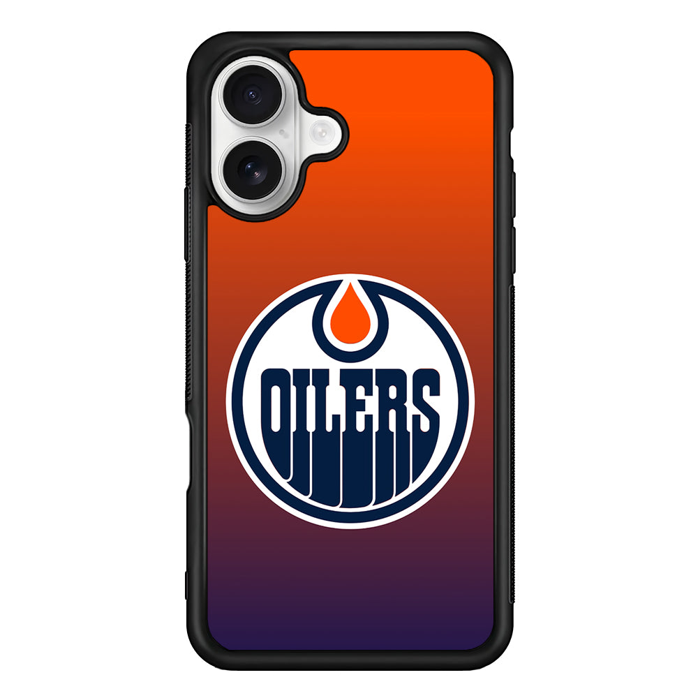 Edmonton Oilers Gradient iPhone 16 Plus Case | Durable Protective Rubber Cover