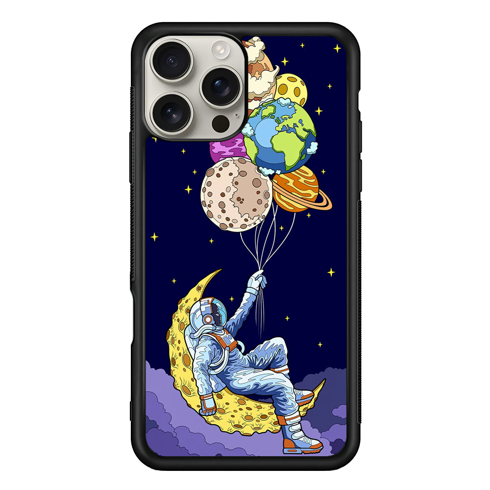 Astronaut Relaxing Holding Planet iPhone 16 Pro Max Case | Stylish Protective Case for iPhone 16 Pro Max