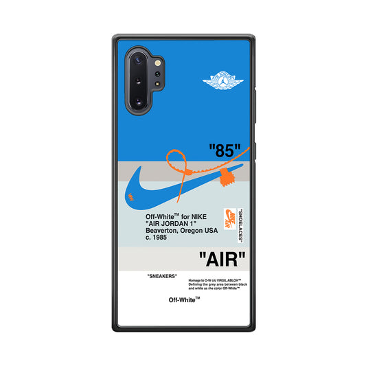 Off White x Nike Air Jordan Blue Samsung Galaxy Note 10 Plus Case | Slim Rubber Case for Samsung Galaxy Note 10 Plus