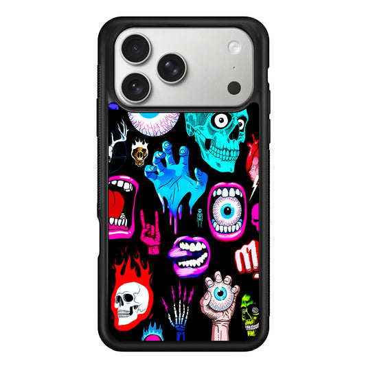 Hand Drawn Halloween Doodles iPhone 17 Pro Case | Slim Rubber Case for iPhone 17 Pro