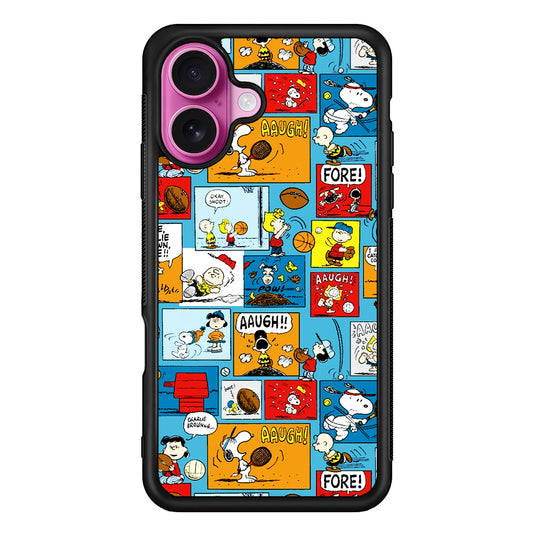 Snoopy Sport Comic iPhone 17 Case | Slim Protective Rubber Phone Cover